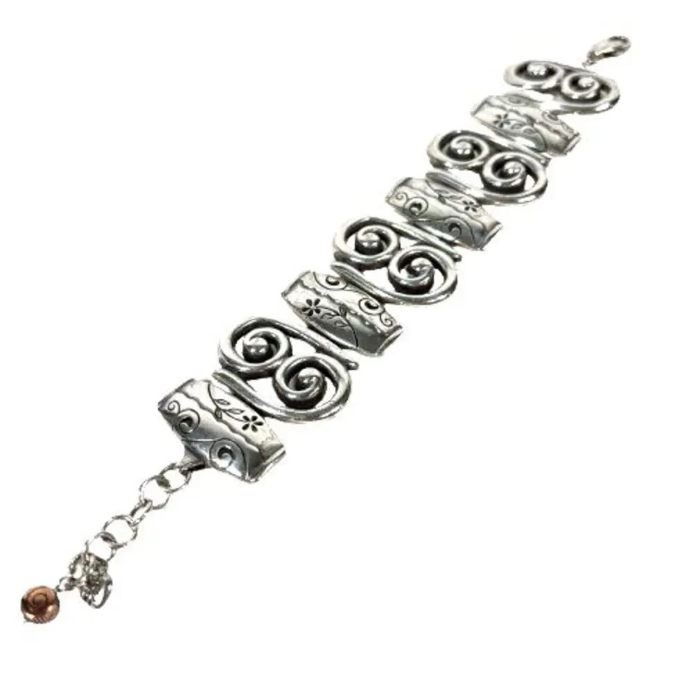 Brighton Silver Pablo's Passion Picasso Swirls Scroll & Floral Link Bracelet $68